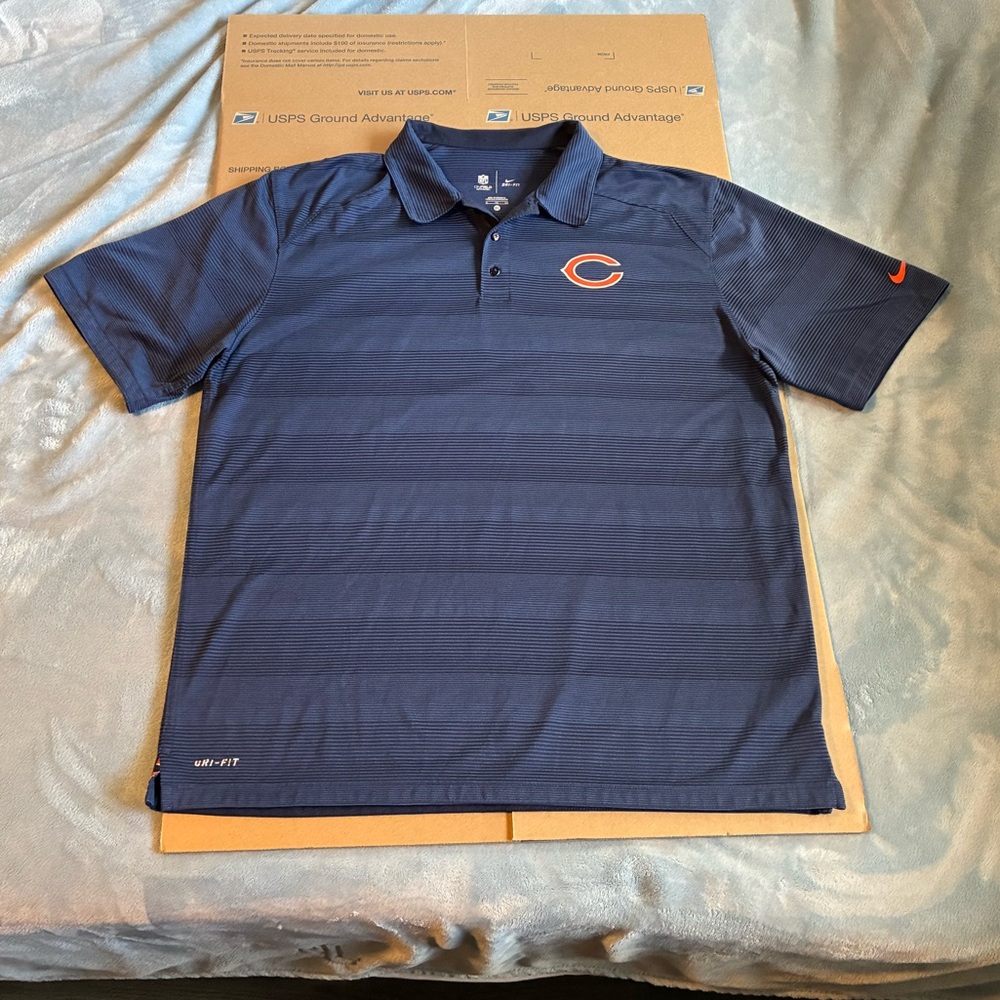 Men's Nike Navy Chicago Bears Sideline Victory Coaches Performance Polo XL